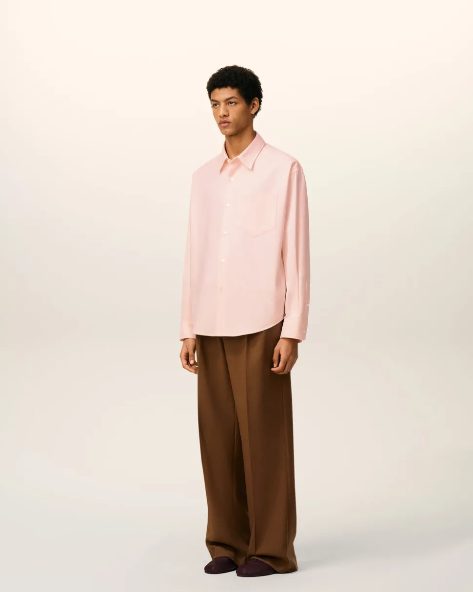 Chemise Rose Boxy Embossée Ami De Coeur En Coton