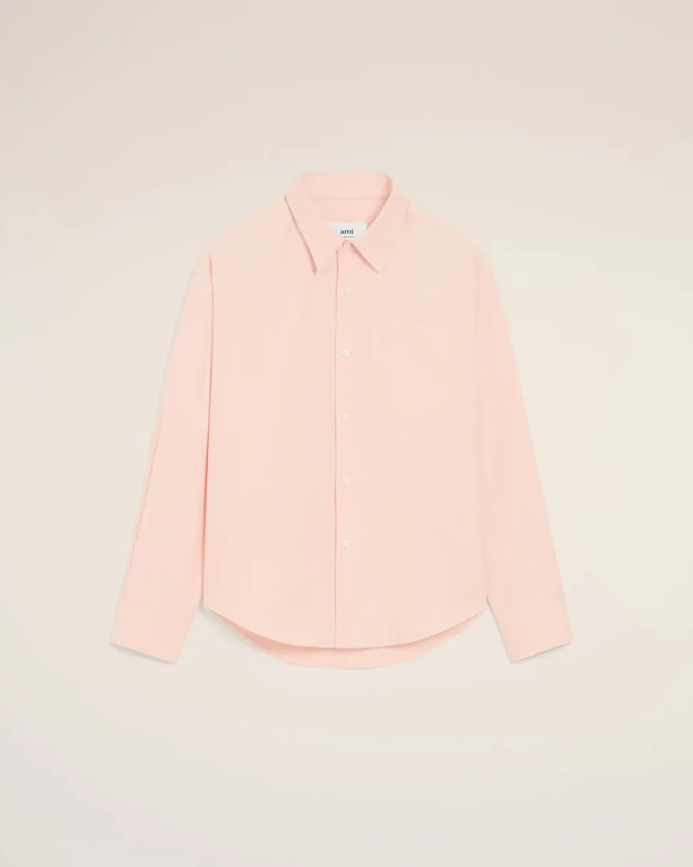 Chemise Rose Boxy Embossée Ami De Coeur En Coton