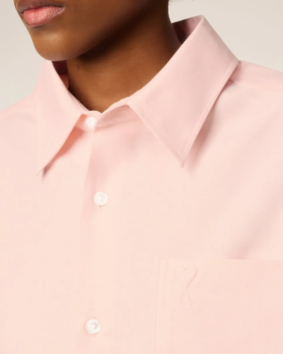 Chemise Rose Boxy Embossée Ami De Coeur En Coton