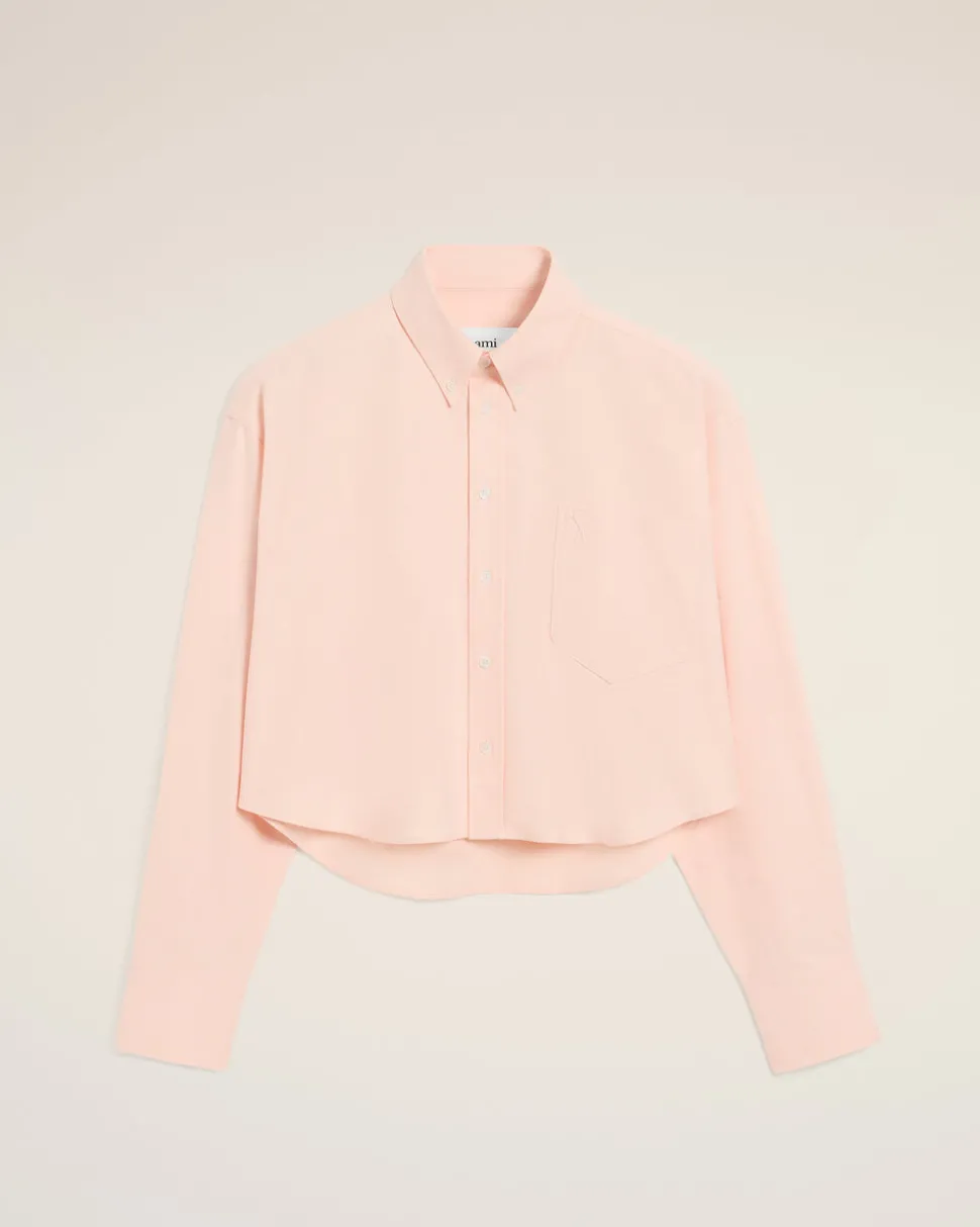 Chemise Rose Croppée Oversize Ami De Coeur En Coton