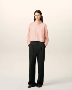 Chemise Rose Croppée Oversize Ami De Coeur En Coton