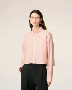 Chemise Rose Croppée Oversize Ami De Coeur En Coton