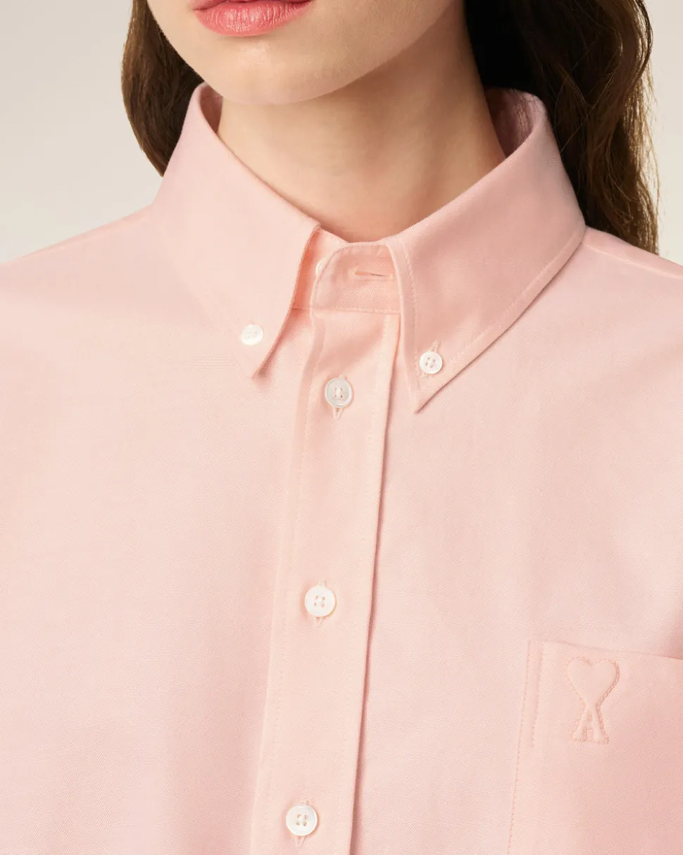 Chemise Rose Croppée Oversize Ami De Coeur En Coton