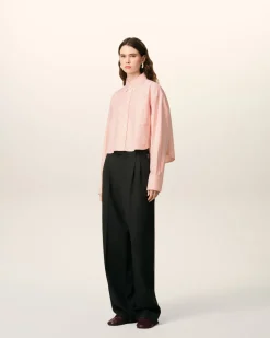 Chemise Rose Croppée Oversize Ami De Coeur En Coton