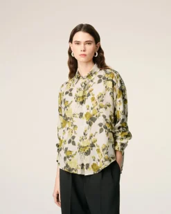 Chemise Verte Boxy Ami Imprimé Fleuris