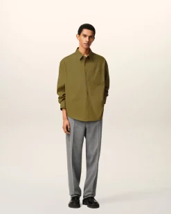 Chemise Verte Boxy Embossée Ami De Coeur En Coton