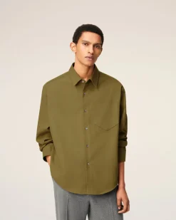 Chemise Verte Boxy Embossée Ami De Coeur En Coton