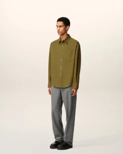 Chemise Verte Boxy Embossée Ami De Coeur En Coton