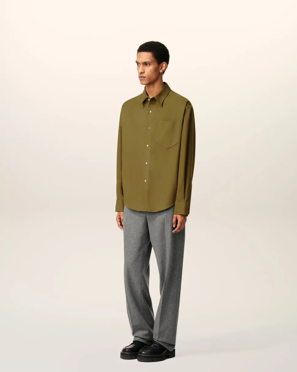 Chemise Verte Boxy Embossée Ami De Coeur En Coton