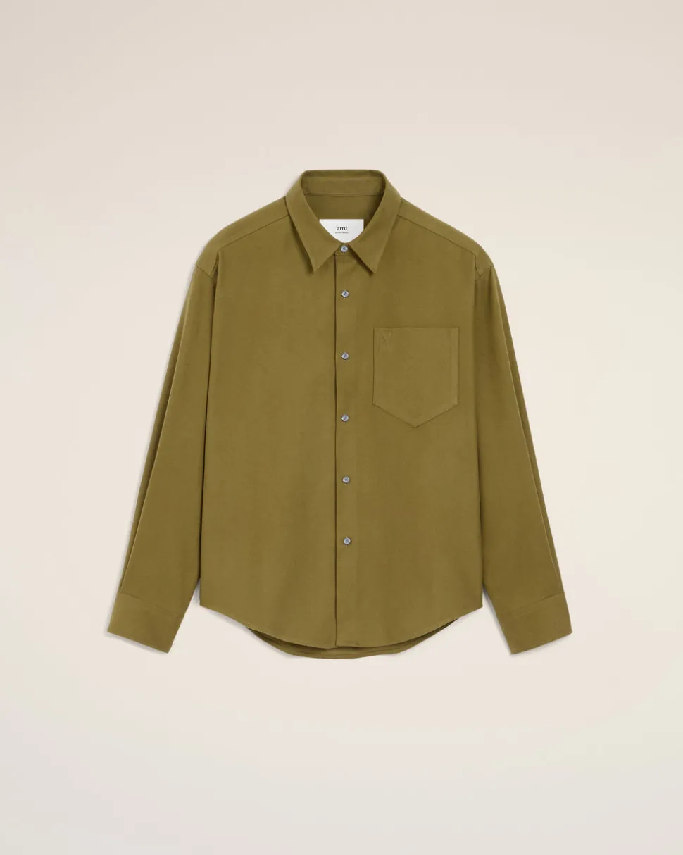 Chemise Verte Boxy Embossée Ami De Coeur En Coton