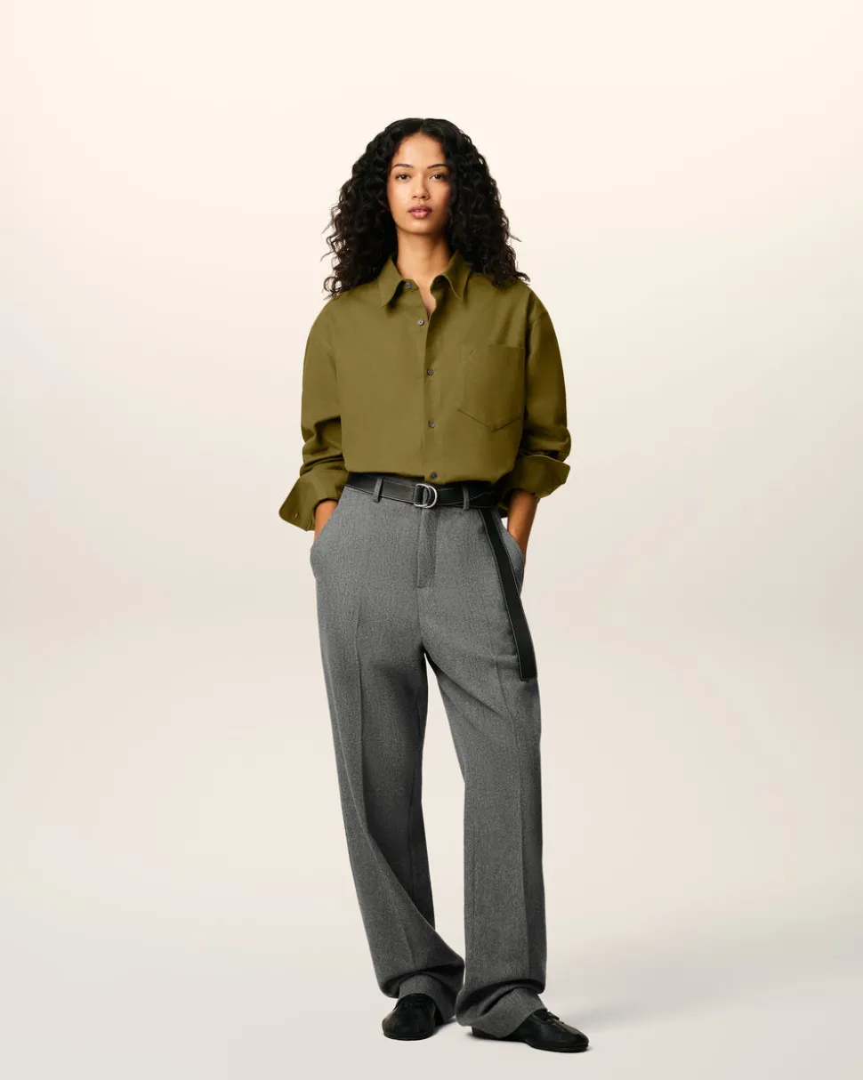 Chemise Verte Boxy Embossée Ami De Coeur En Coton