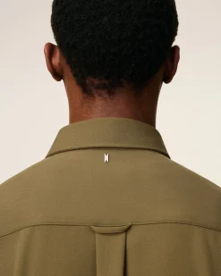 Chemise Verte Longue Oversize En Laine