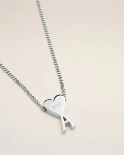 Collier Argenté Pendentif Ami De Coeur En Laiton