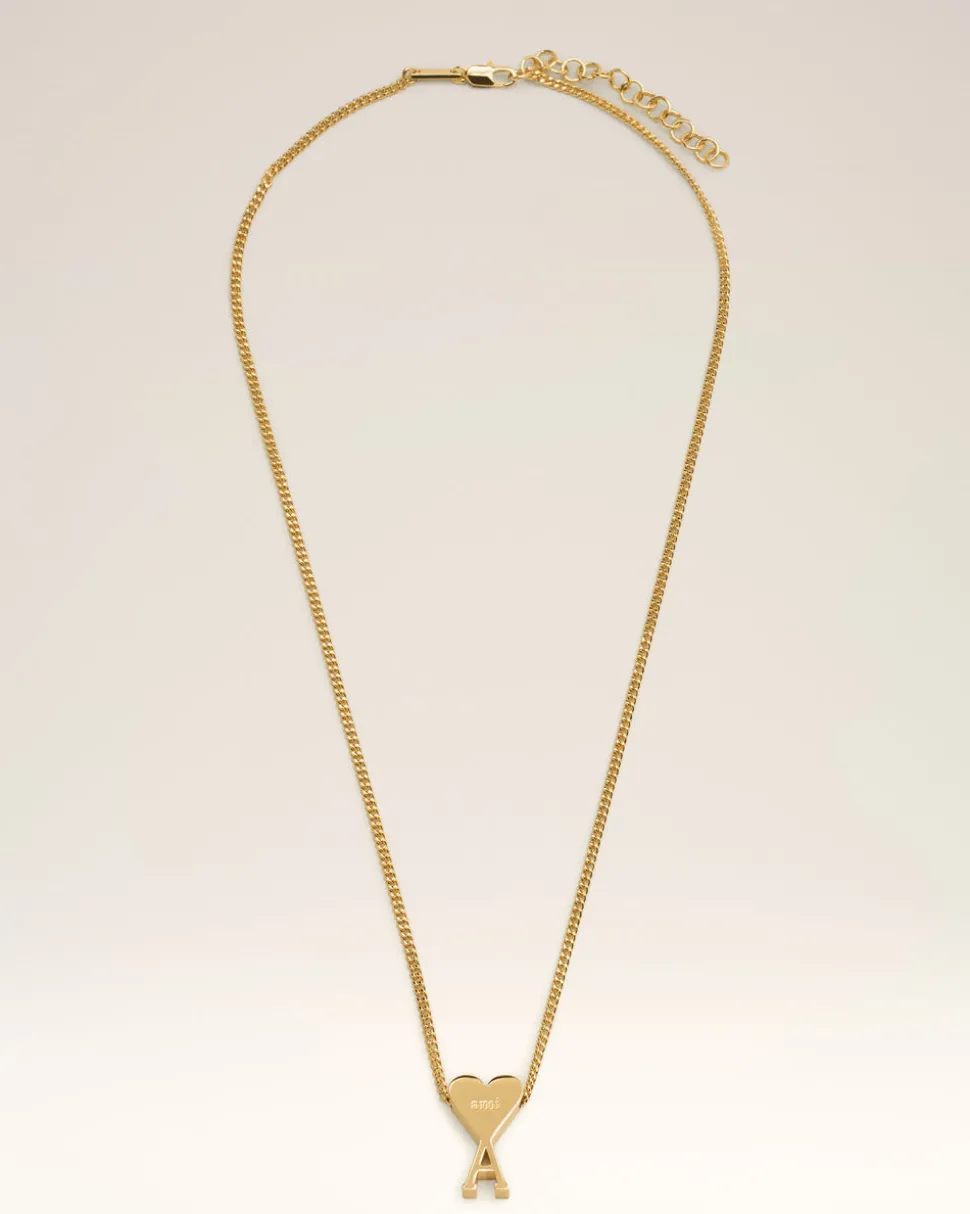 Collier Doré Pendentif Ami De Coeur En Laiton