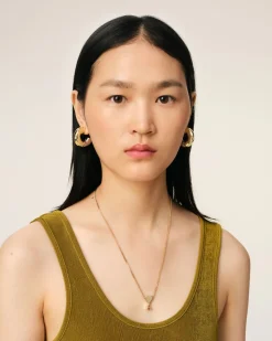 Collier Doré Pendentif Ami De Coeur En Laiton