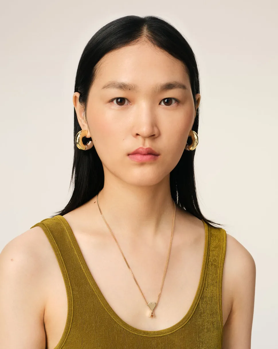 Collier Doré Pendentif Ami De Coeur En Laiton