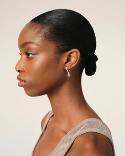 Créoles Argentées Petites Ami De Coeur En Laiton