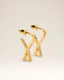 Créoles Dorées Petites Ami De Coeur En Laiton