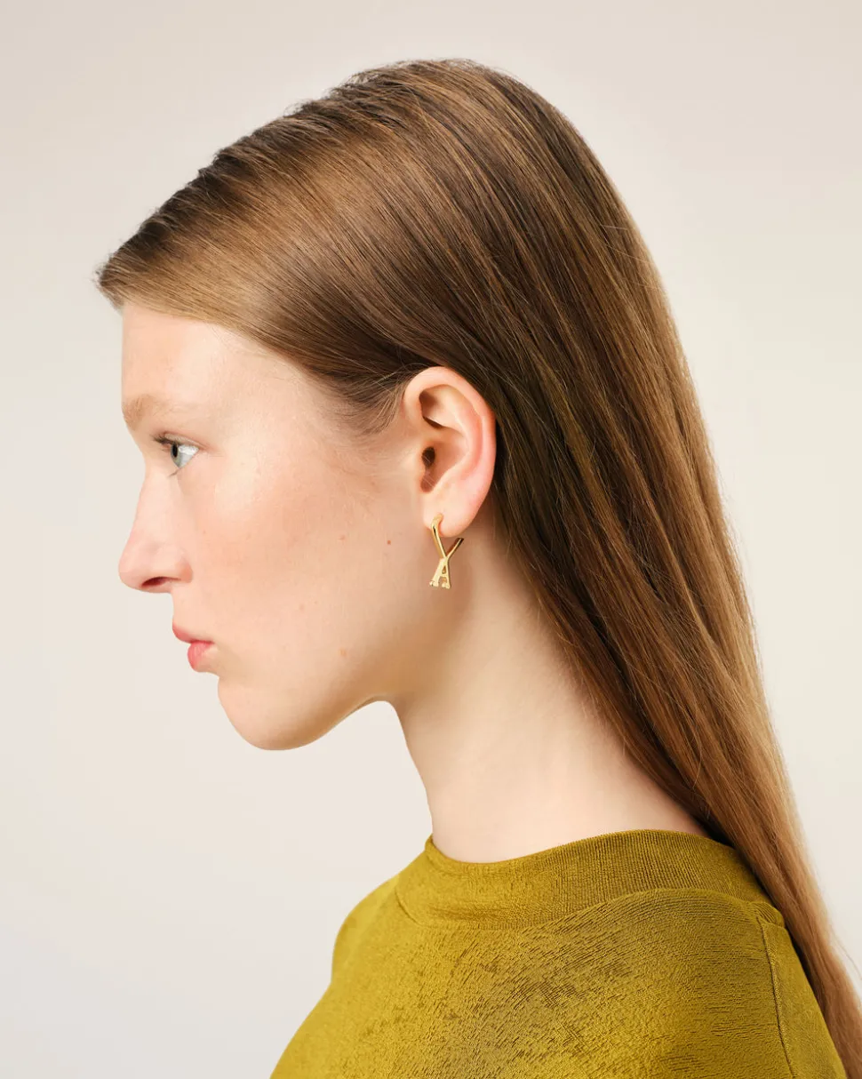 Créoles Dorées Petites Ami De Coeur En Laiton