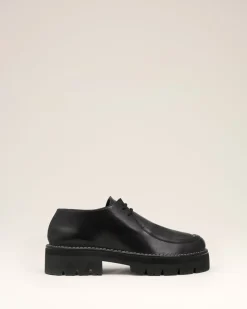 Derbies Noires A Bout Anatomique En Cuir