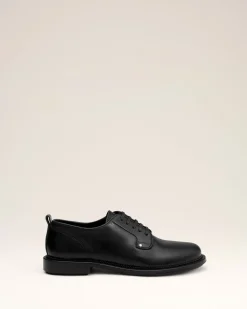 Derbies Noires A Bout Anatomique En Cuir