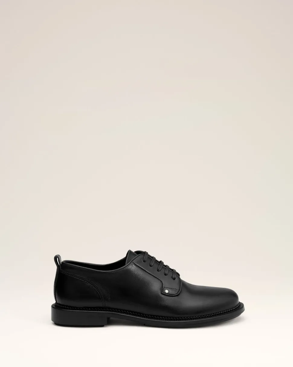 Derbies Noires A Bout Anatomique En Cuir