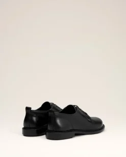 Derbies Noires A Bout Anatomique En Cuir