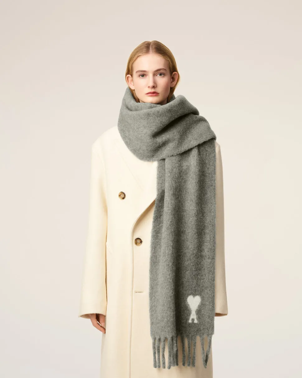 Echarpe Grise Ami De Coeur En Alpaga