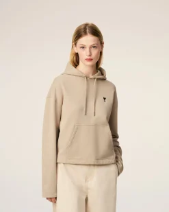 Hoodie Beige Ami De Coeur Contrasté En Coton