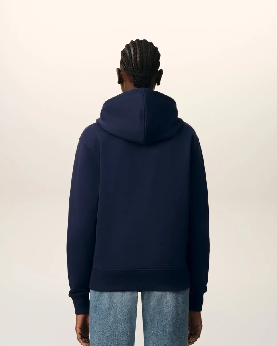 Hoodie Bleu Zippé Ami De Coeur En Coton Biologique