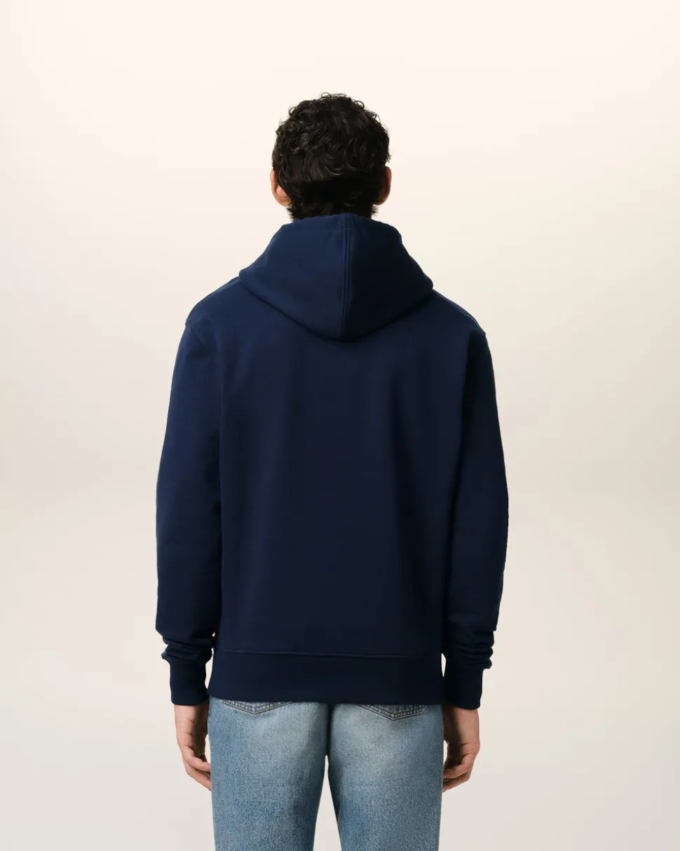 Hoodie Bleu Zippé Ami De Coeur En Coton Biologique