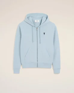 Hoodie Bleu Zippé Ami De Coeur En Coton