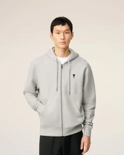 Hoodie Gris Zippé Ami De Coeur En Coton