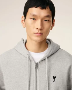 Hoodie Gris Zippé Ami De Coeur En Coton