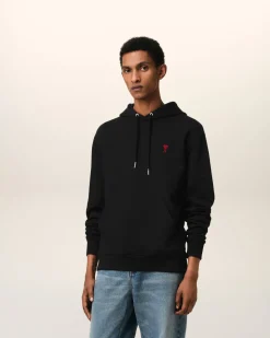 Hoodie Noir Ami De Coeur En Coton Biologique