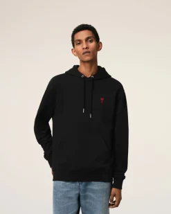 Hoodie Noir Ami De Coeur En Coton Biologique