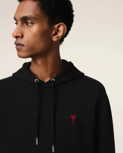 Hoodie Noir Ami De Coeur En Coton Biologique