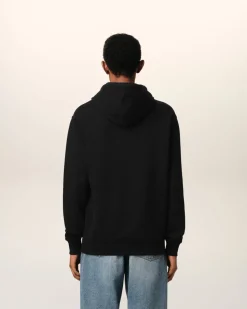 Hoodie Noir Ami De Coeur En Coton Biologique