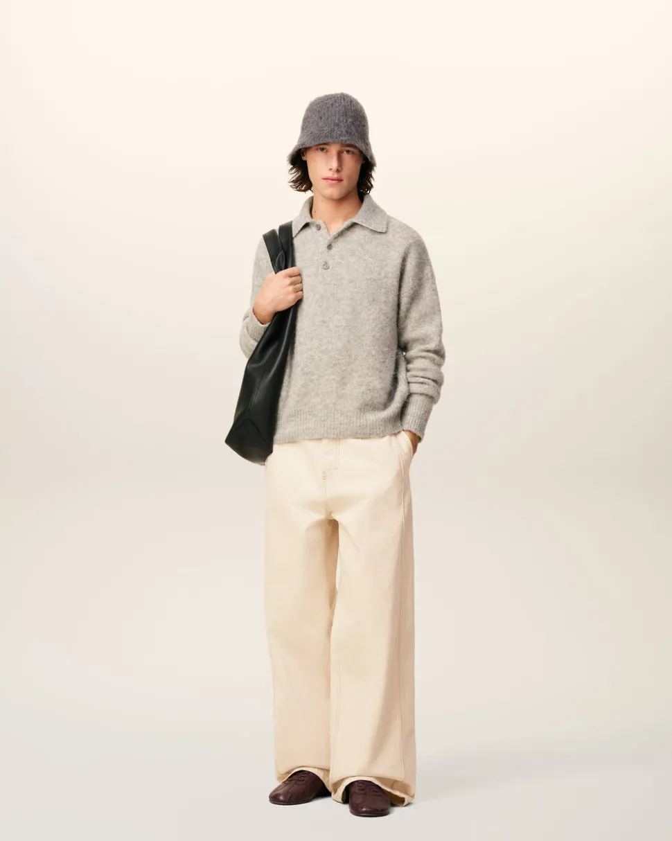 Jean Blanc Coupe Très Large En Coton