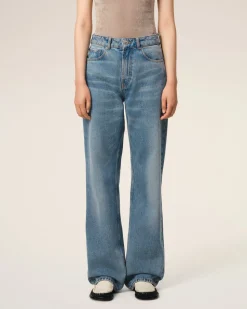 Jean Bleu Coupe Large En Coton