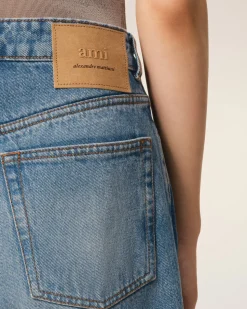 Jean Bleu Coupe Large En Coton