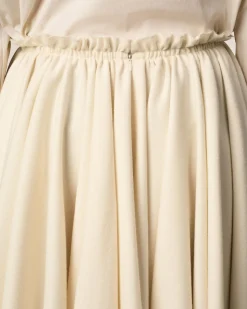 Jupe Corolle Blanche Midi En Laine