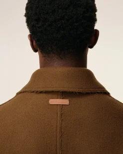 Mac Marron Ceinturé En Laine