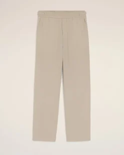 Pantalon Beige Elastiqué En Laine