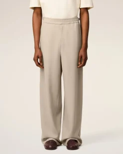 Pantalon Beige Elastiqué En Laine