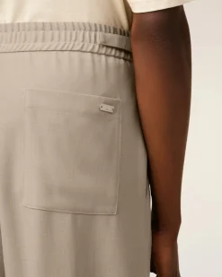 Pantalon Beige Elastiqué En Laine
