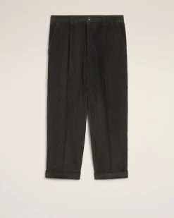 Pantalon Noir Carotte Coupe Oversize En Coton