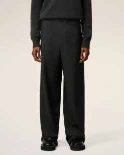 Pantalon Noir Elastiqué En Laine