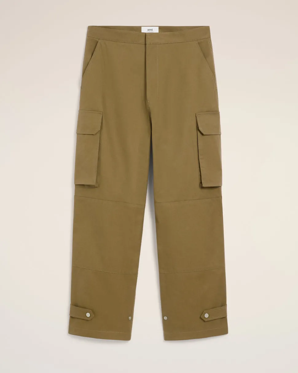 Pantalon Vert Cargo En Coton