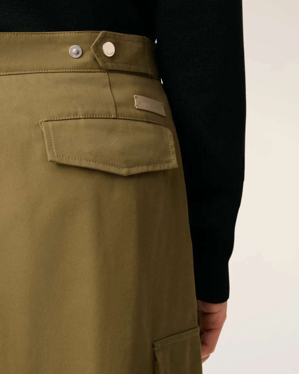 Pantalon Vert Cargo En Coton